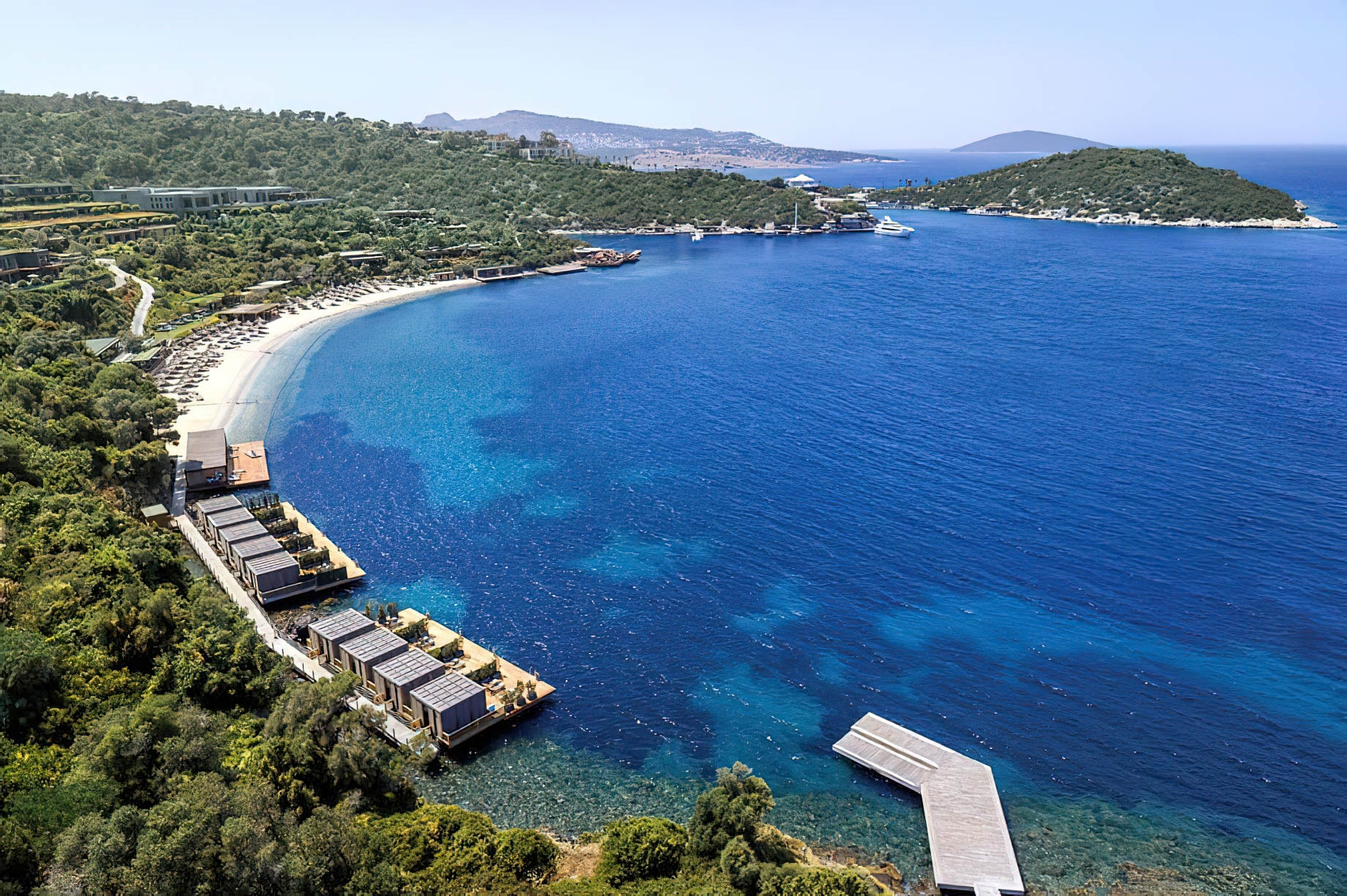 Milas Boğaziçi havadan deniz manzarası